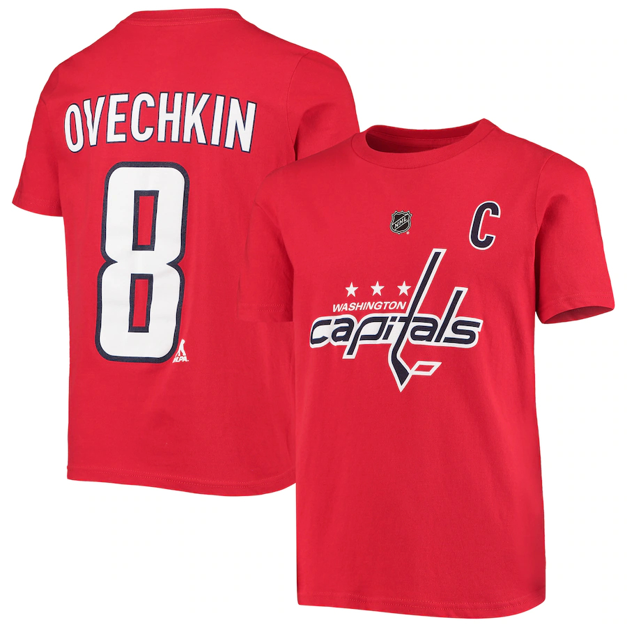 Washington Capitals detské tričko red #8 Alex Ovechkin Stack Logo Name & Number