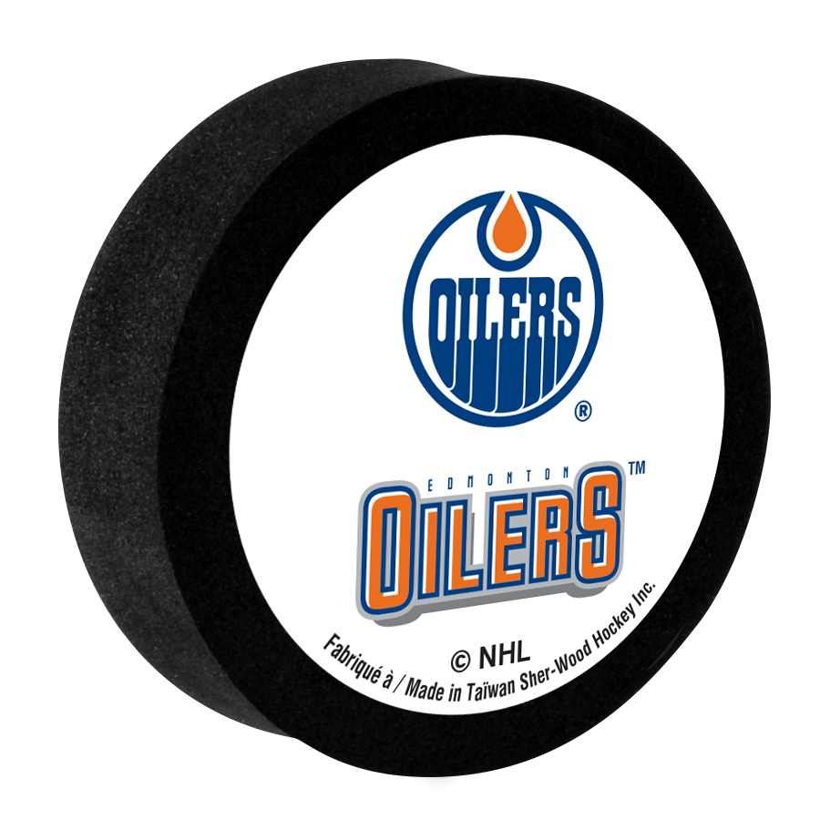 Edmonton Oilers penový puk White Sher-Wood - Akcia