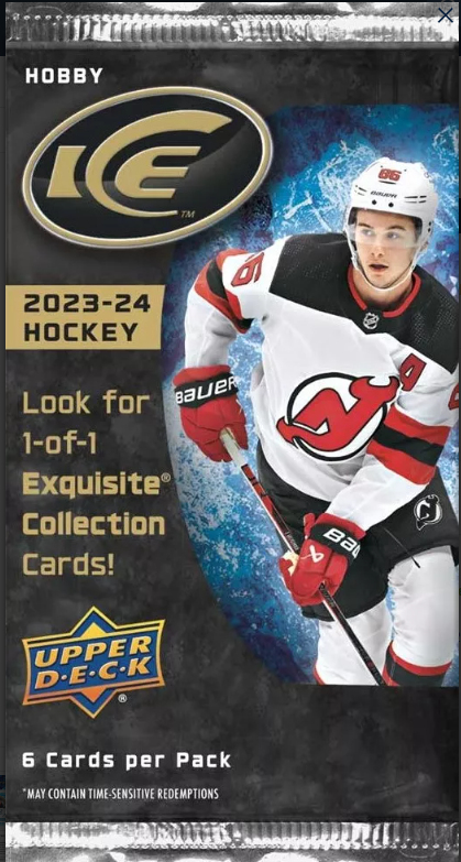 NHL boxy hokejové karty NHL 2023-24 Upper Deck Ice Hobby Balíček - Novinka