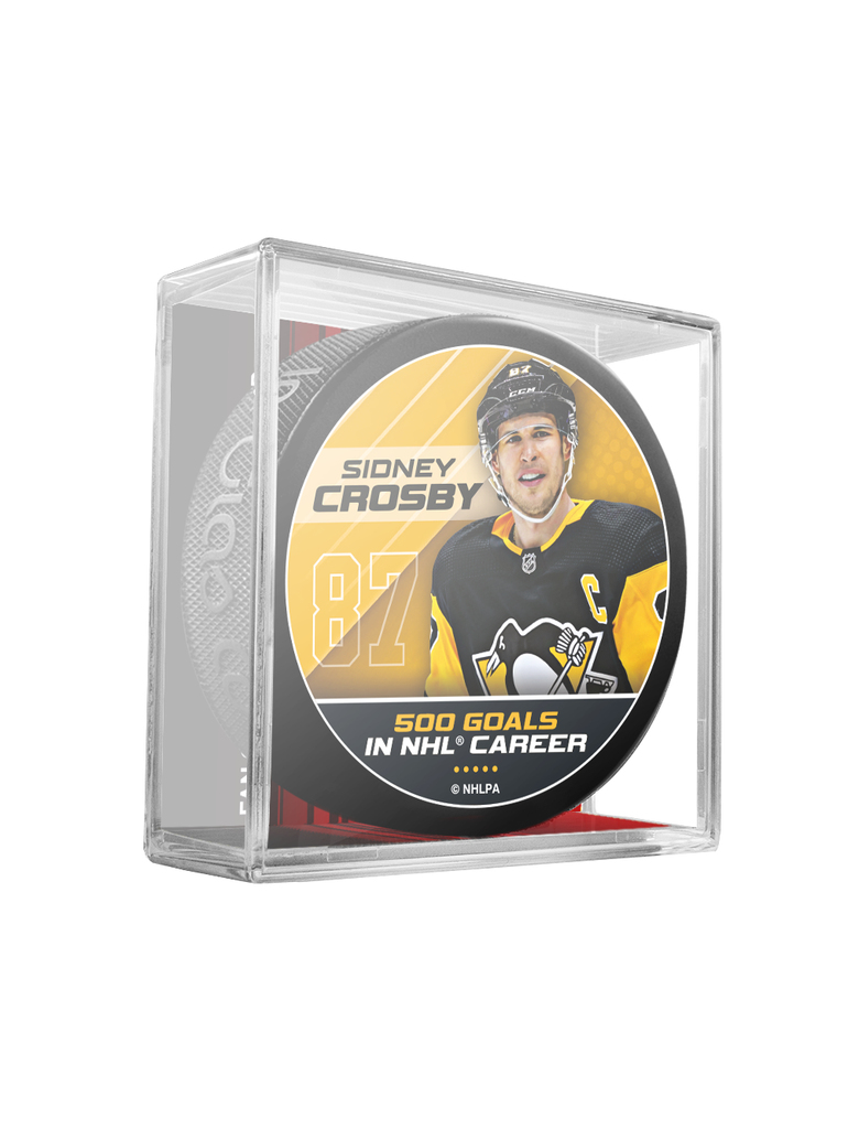 Pittsburgh Penguins puk Sidney Crosby #87 500 Goals Scored Souvenir Hockey Puck In Cube - Novinka