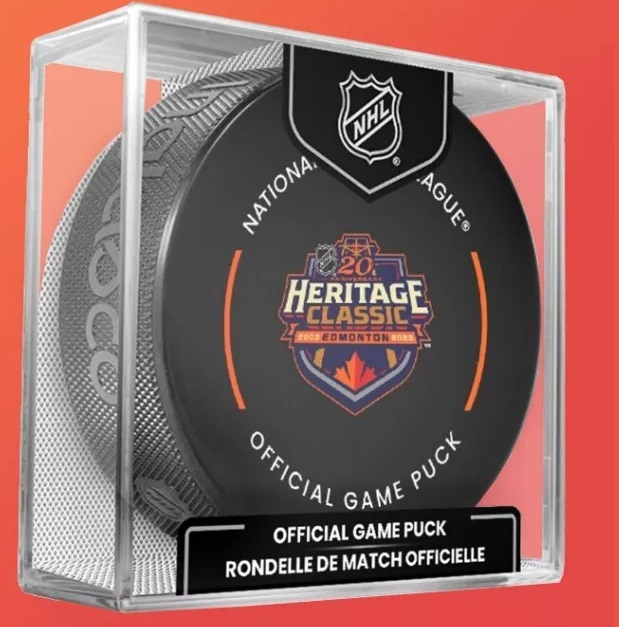 Edmonton Oilers puk Heritage Classic 2023 Edmonton Official Game Puck - Novinka