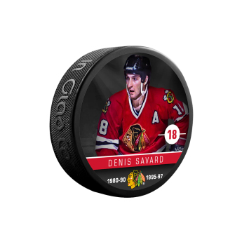 Chicago Blackhawks puk Denis Savard #18 Souvenir Collector Hockey Puck