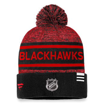 Chicago Blackhawks zimná čiapka Authentic Pro Rink Heathered Cuffed Pom Knit