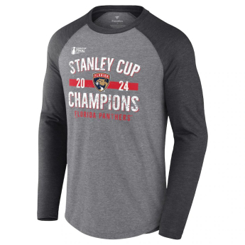 Florida Panthers pánske tričko s dlhým rukávom 2024 Stanley Cup Champions Throwback Tri-Blend Raglan Long Sleeve