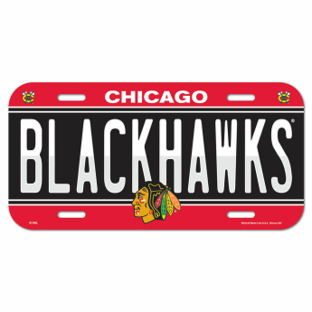 Chicago Blackhawks ceduľa na stenu License Plate Banner