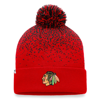 Chicago Blackhawks zimná čiapka Iconic Gradiant Beanie Cuff with Pom Athletic Red-Black