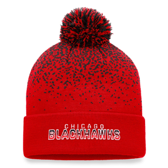 Chicago Blackhawks zimná čiapka Iconic Gradiant Beanie Cuff with Pom Athletic Red-Black