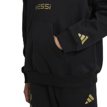 Lionel Messi detská mikina s kapucňou Crest black