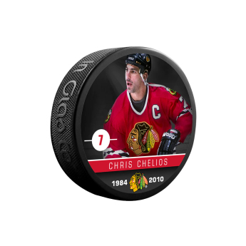 Chicago Blackhawks puk Chris Chelios #7 Souvenir Collector Hockey Puck