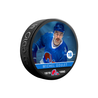 Qubec Nordiques puk Michel Goulet #16 Souvenir Collector Hockey Puck