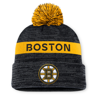 Boston Bruins zimná čiapka Authentic Pro Rink Beanie Cuff With POM