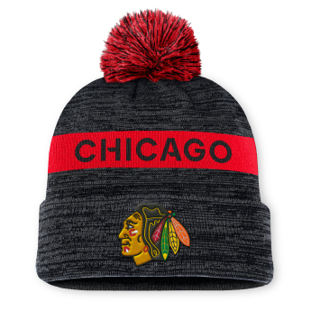 Chicago Blackhawks zimná čiapka Authentic Pro Rink Beanie Cuff With POM