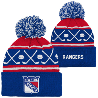 New York Rangers detská zimná čiapka Face-Off Cuff Pom