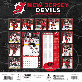 New Jersey Devils kalendár 2025 Wall Calendar