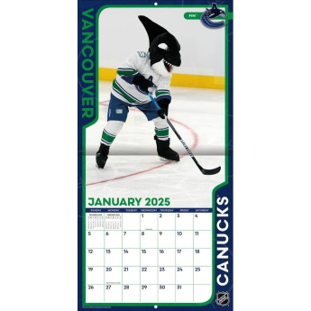 NHL produkty kalendár Mascots 2025 Wall Calendar