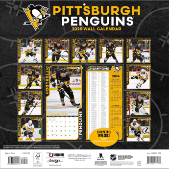 Pittsburgh Penguins kalendár 2025 Wall Calendar