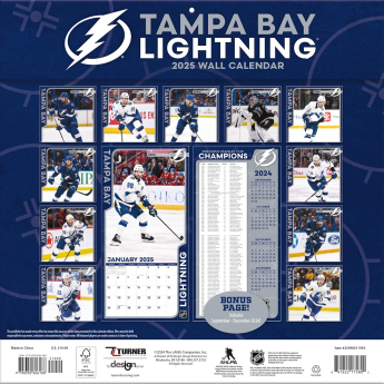 Tampa Bay Lightning kalendár 2025 Wall Calendar