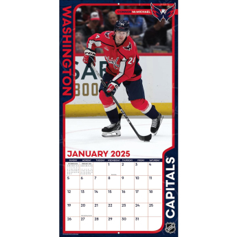 Washington Capitals kalendár 2025 Wall Calendar