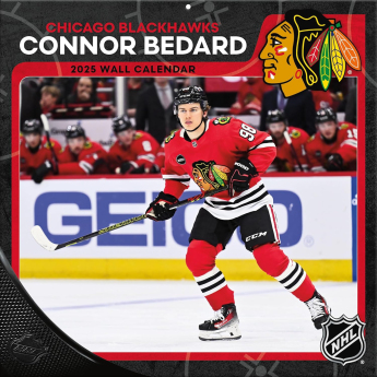 Chicago Blackhawks kalendár Connor Bedard 2025 Wall Calendar