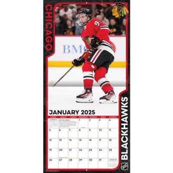 Chicago Blackhawks kalendár Connor Bedard 2025 Wall Calendar