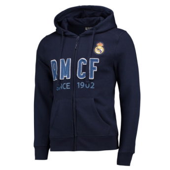 Real Madrid pánska mikina s kapucňou zip Since 1902 No2 black